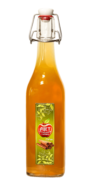 НАТУРАЛЬНИЙ ЯБЛУЧНИЙ ОЦЕТ З КОРИЦЕЮ (0,5 л)