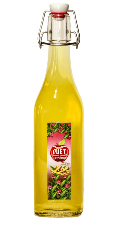 НАТУРАЛЬНИЙ ЯБЛУЧНИЙ ОЦЕТ З КУРКУМОЮ (0,5 л)